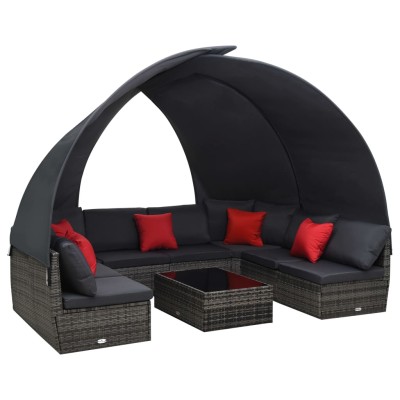 Lounge set with canopy, 9...