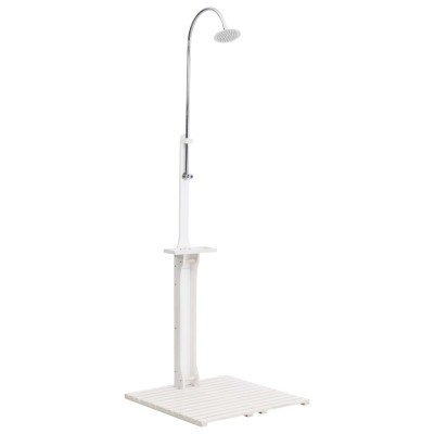 Garden shower, white, wood