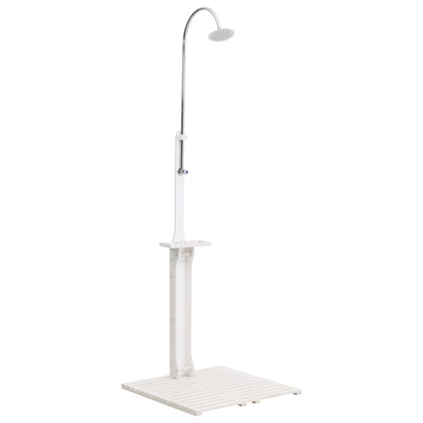 Garden shower, white, wood
