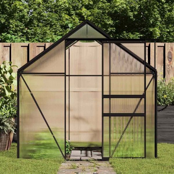 Greenhouse with base frame, anthracite, aluminum, 4.75m²