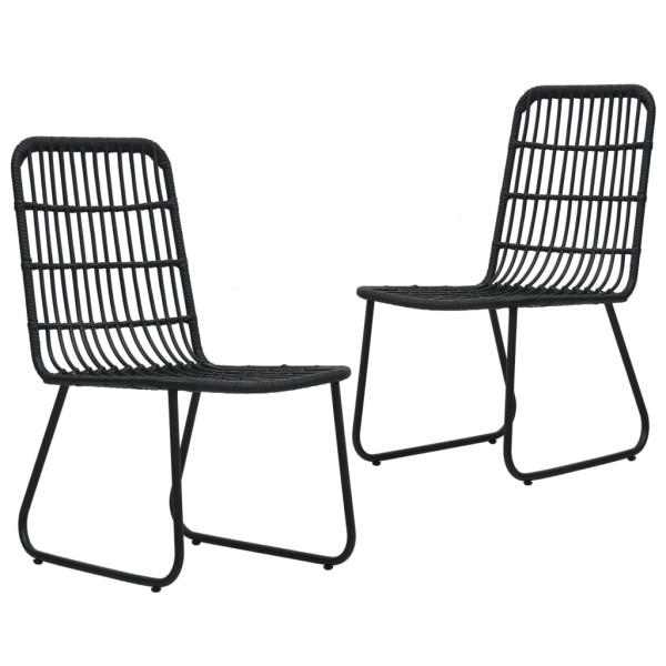 Garden chairs, 2 pcs., black, polyrattan