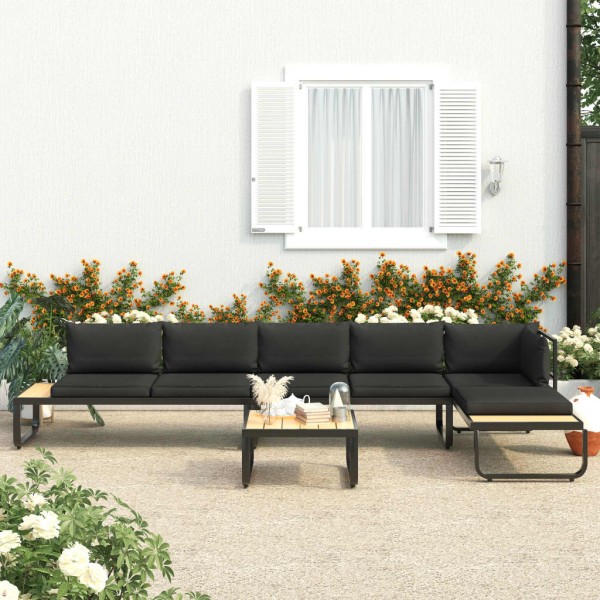Corner garden sofa set, 4-piece, aluminum and WPC