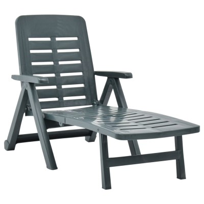 Folding sun lounger, green,...