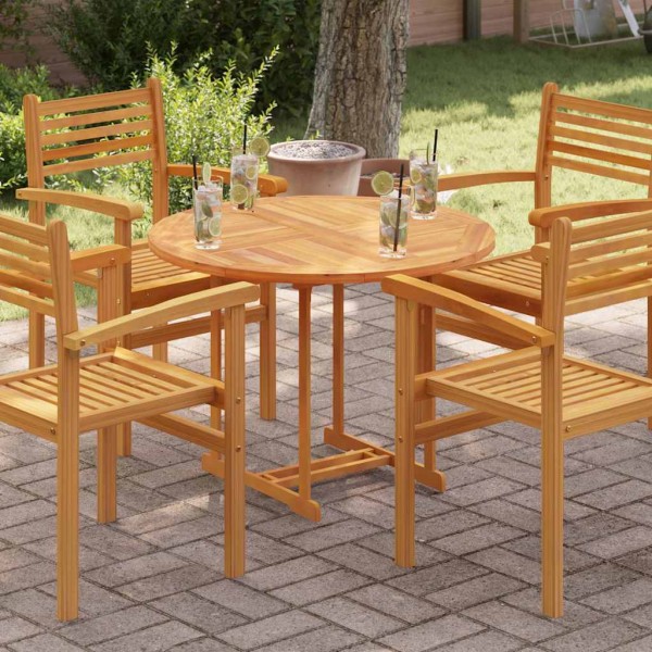 Tabletop, 90cm, solid teak wood, round, 2.5cm
