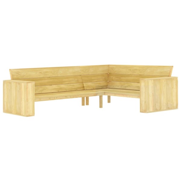 Corner garden bench, 239 cm, impregnated pine wood