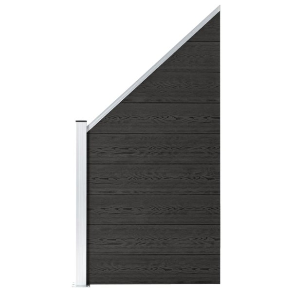 Fence panel, gray, 95x(105-180) cm, WPC