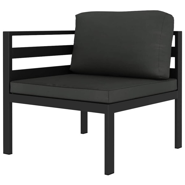 Modulinė kampinė sofa su pagalvėmis, antracito, aliuminis