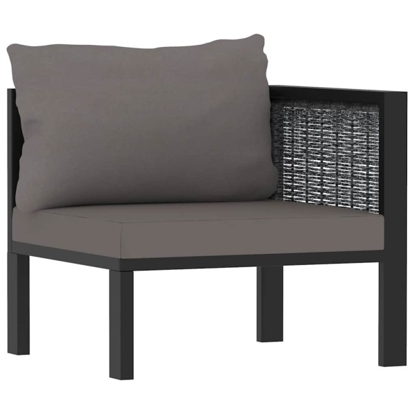 Modular corner sofa with armrest on the left, gray, polyrattan