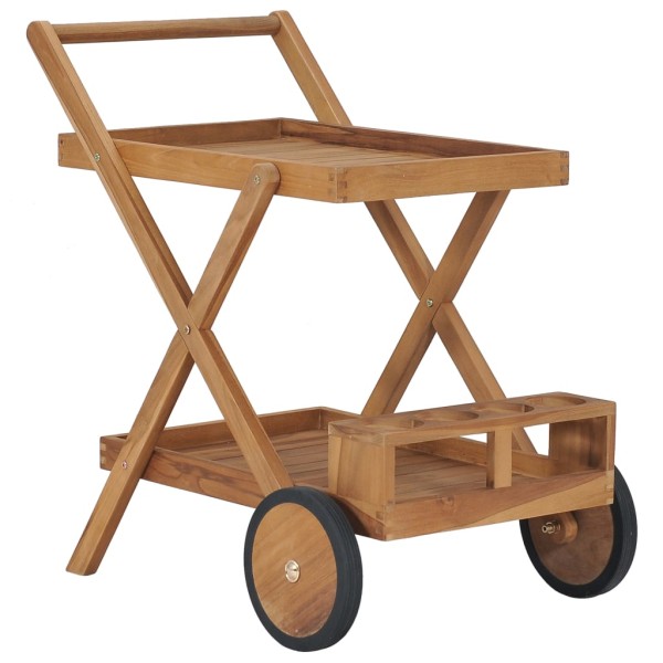 Serving trolley, solid teak wood