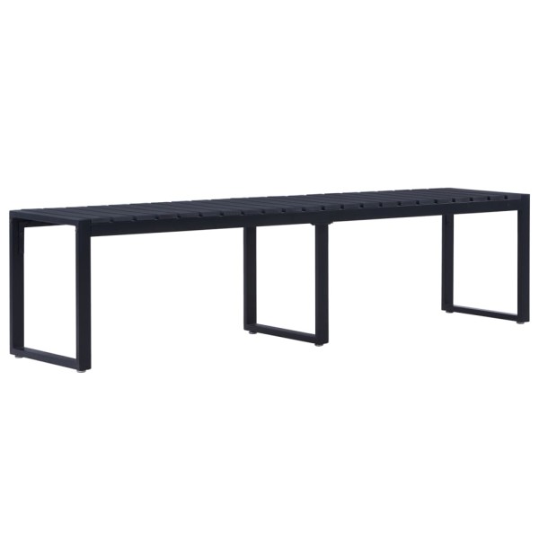 Garden bench, black, 180cm, PS board
