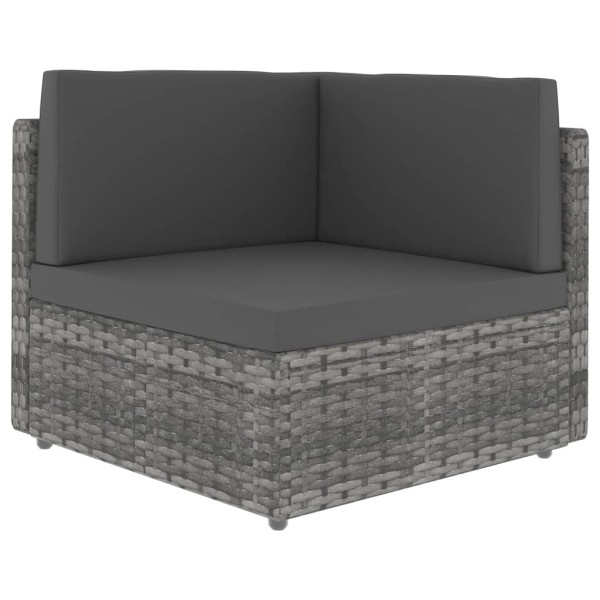 Modular corner sofa, gray color, polyrattan