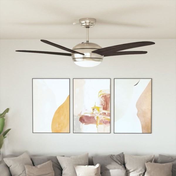 Beautiful ceiling fan with light, 128cm, brown
