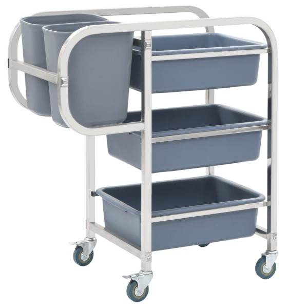 Kitchen trolley with plastic boxes, 82x43.5x93 cm