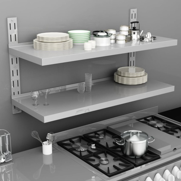 Hanging shelf, 120x30cm, stainless steel, 2 levels