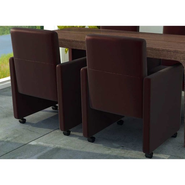 Dining room chairs, 2 pcs., brown color, artificial leather