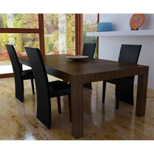 Dining room chairs, 4 pcs., black color, artificial leather