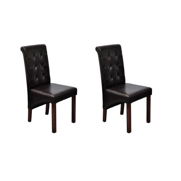 Dining room chairs, 2 pcs., brown color, artificial leather