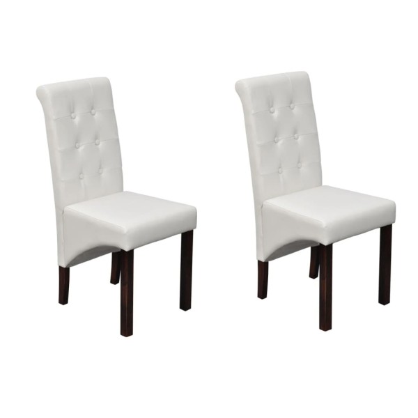 Dining room chairs, 2 pcs., white color, artificial leather