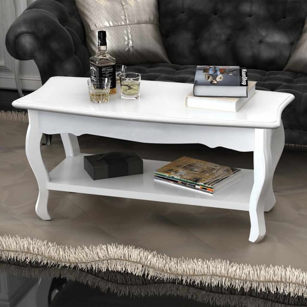 Coffee table, 2 levels, MDF, white