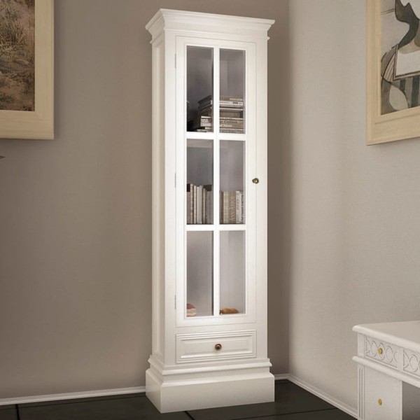 Chic bookcase with 3 shelves, white, wood