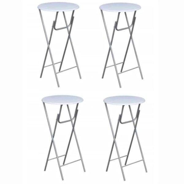 Bar tables, 4 pcs., with MDF table top, white color