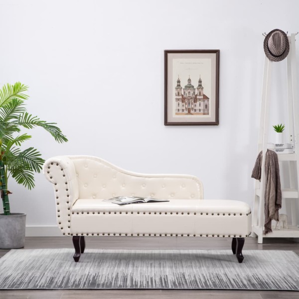 Lounger, creamy white, artificial leather
