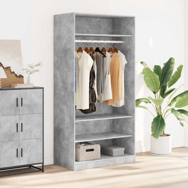 Wardrobe, concrete gray color, 100x50x200 cm, MDP