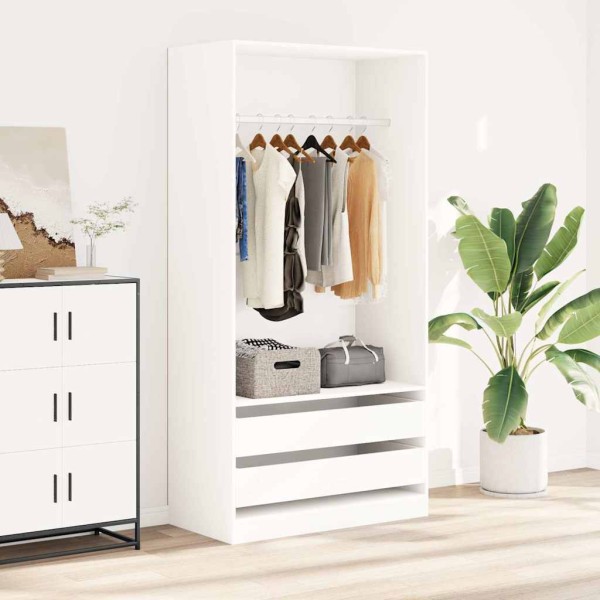 Wardrobe, white, 100x50x200cm, processed wood