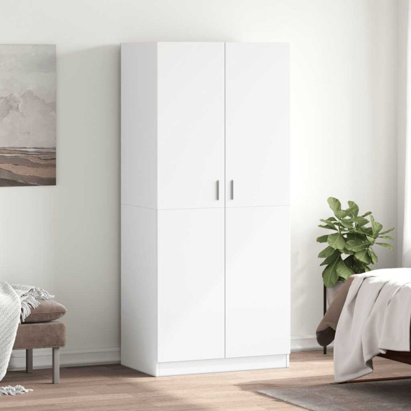 Wardrobe, white, 80x52x180cm, processed wood