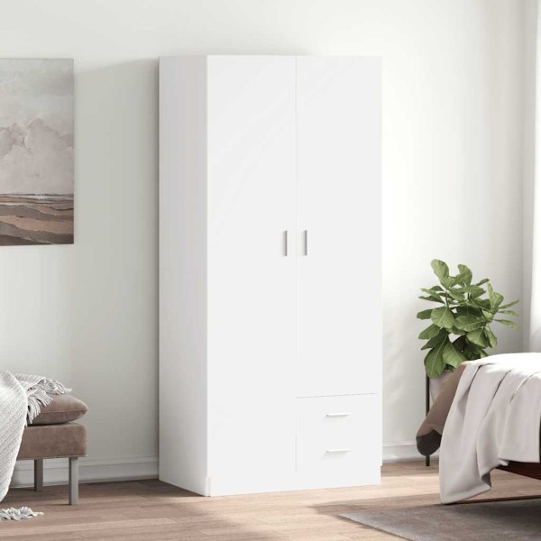 Wardrobe, white, 80x52x180cm, processed wood