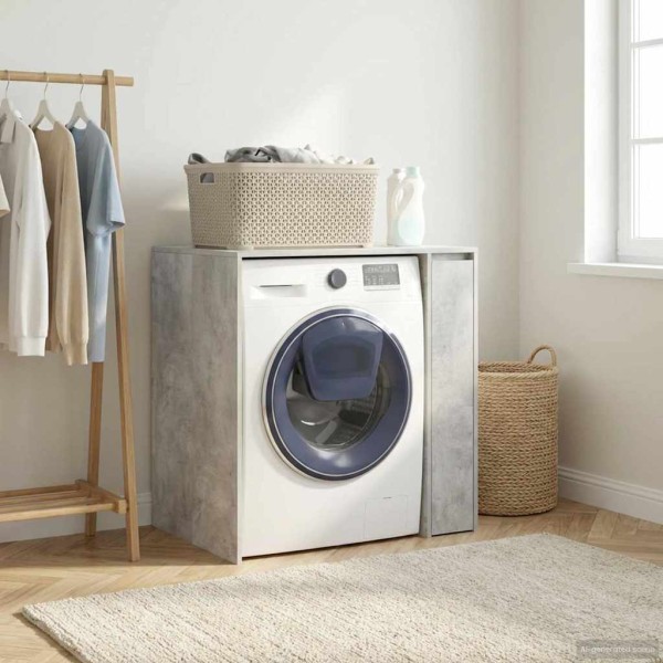 Washing machine cabinet with storage Concrete 87 x 60 x 89 cm