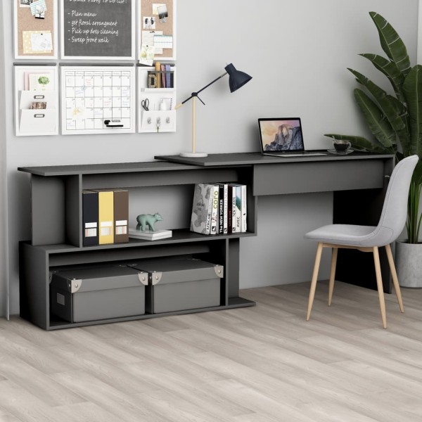 Corner desk, gray, 200x50x76cm, MDP