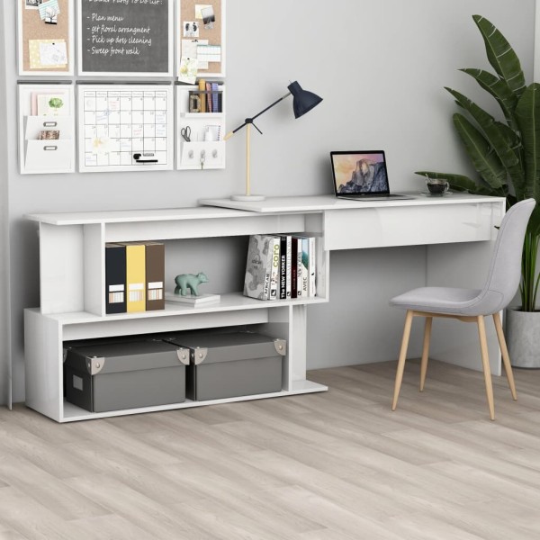 Corner desk, white, 200x50x76cm, wood