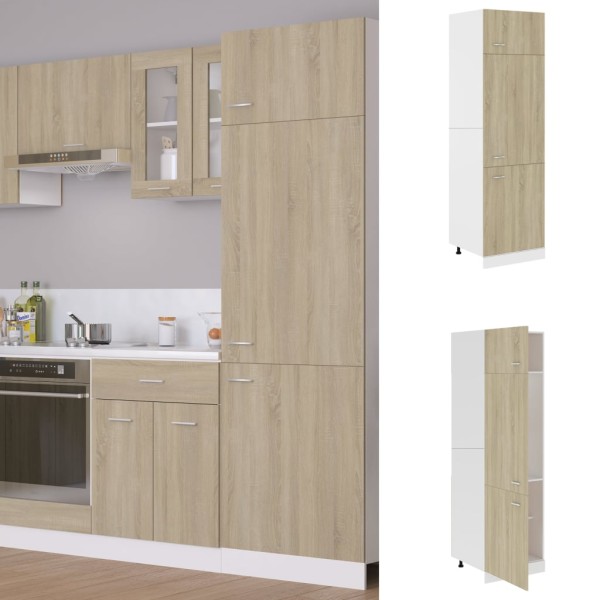 Refrigerator cabinet, oak, 60x57x207cm, treated wood