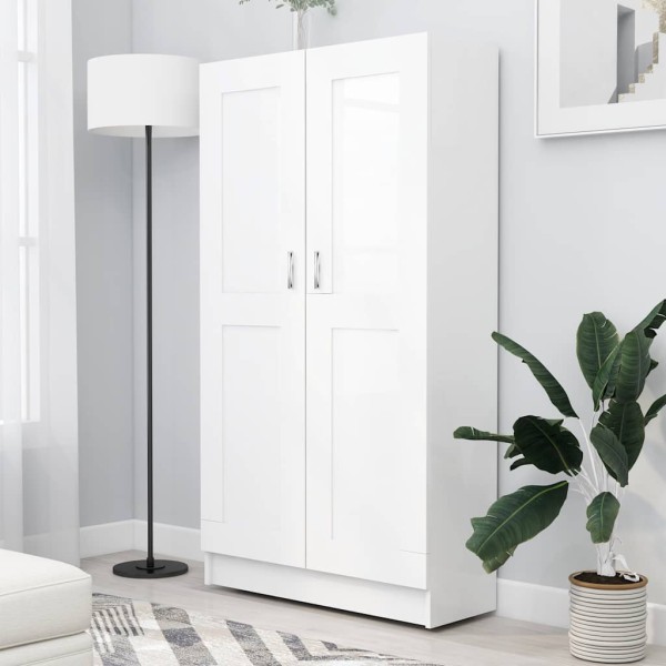 Bookcase, white, 82.5x30.5x150cm, treated wood