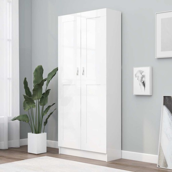 Bookcase, white, 82.5x30.5x185.5cm, treated wood