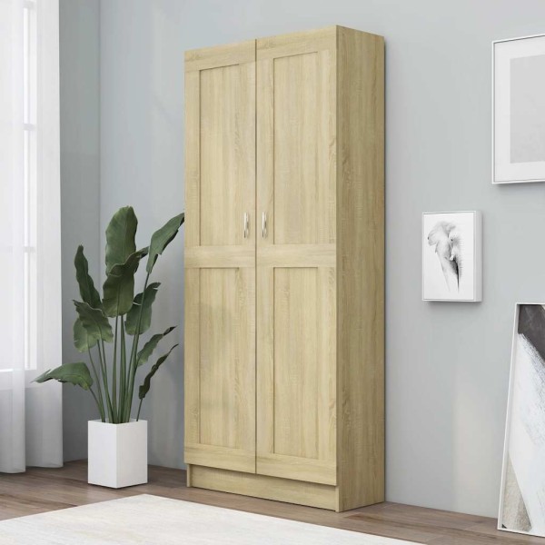 Bookcase, oak, 82.5x30.5x185.5cm, treated wood
