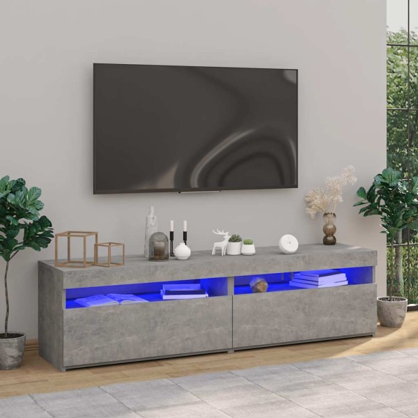 TV cabinets with LED, 2 pcs., concrete, 75x35x40cm