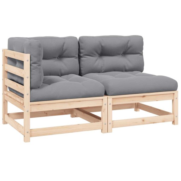 Garden set with cushions, 2 parts, solid pine