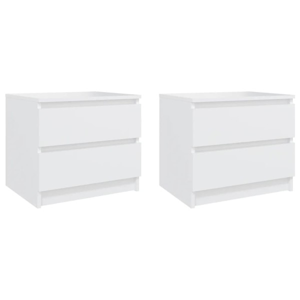 Bedside cabinets, 2 pcs., white, 50x39x43.5cm, wood