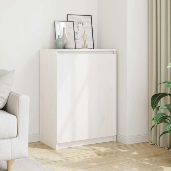 Side cabinet, white, 60x36x84cm, solid pine wood