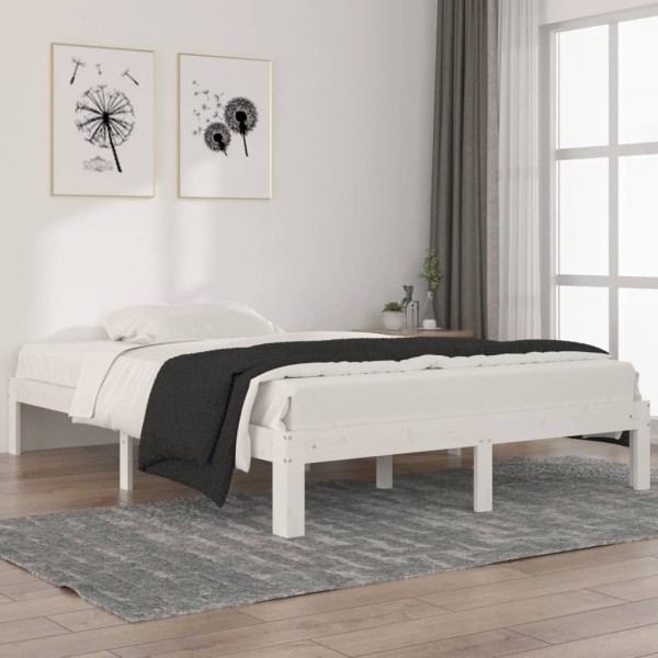 Bed frame, white, 140x200cm, solid pine wood