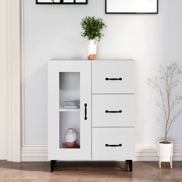 Side cabinet, white, 69.5x34x90cm, processed wood