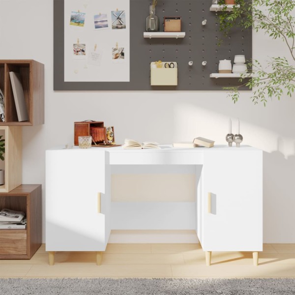 Desk, white, 140x50x75cm, processed wood