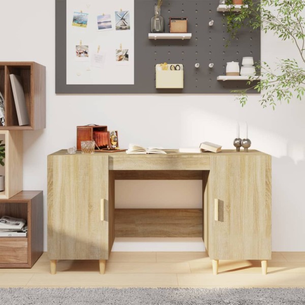 Desk, oak color, 140x50x75cm, treated wood