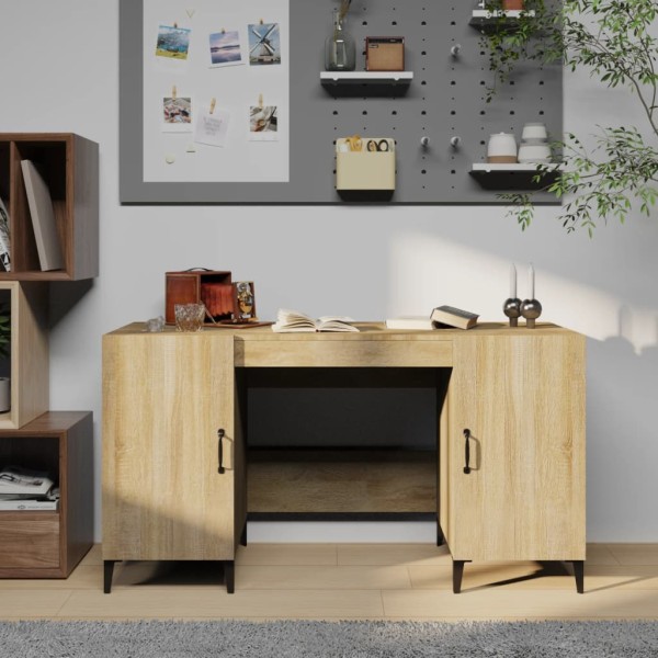 Desk, oak color, 140x50x75cm, treated wood