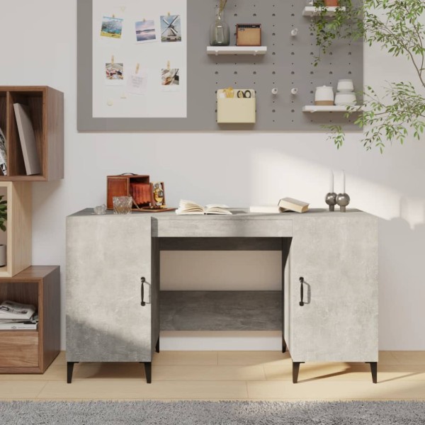 Desk, concrete gray, 140x50x75cm, treated wood