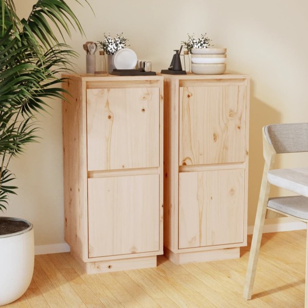 Side cabinets, 2 pcs., 31.5x34x75cm, solid pine wood