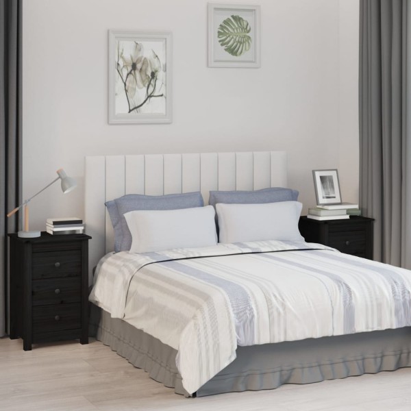 Bedside cabinets, 2 pcs., black, 40x35x61.5cm, solid pine