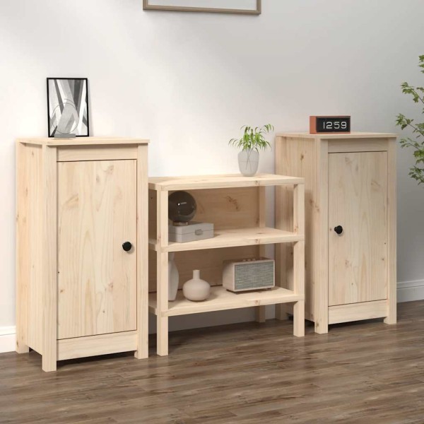Side cabinets, 2 pcs., 39x35x80cm, solid pine wood